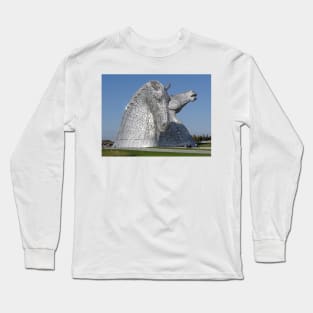 the amazing Kelpies, Helix Park , Falkirk , Scotland Long Sleeve T-Shirt